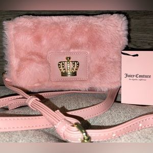 NEW Blush Pink Juicy Couture Faux Fur Crossbody!